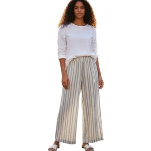 Love Tree Blue and White Striped‎ Linen Blend Pants NWT Size L